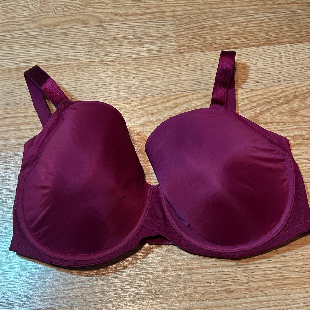 Paramour Marvelous Side Smoother T-Shirt‎ Bra Berry Wine 36DDD